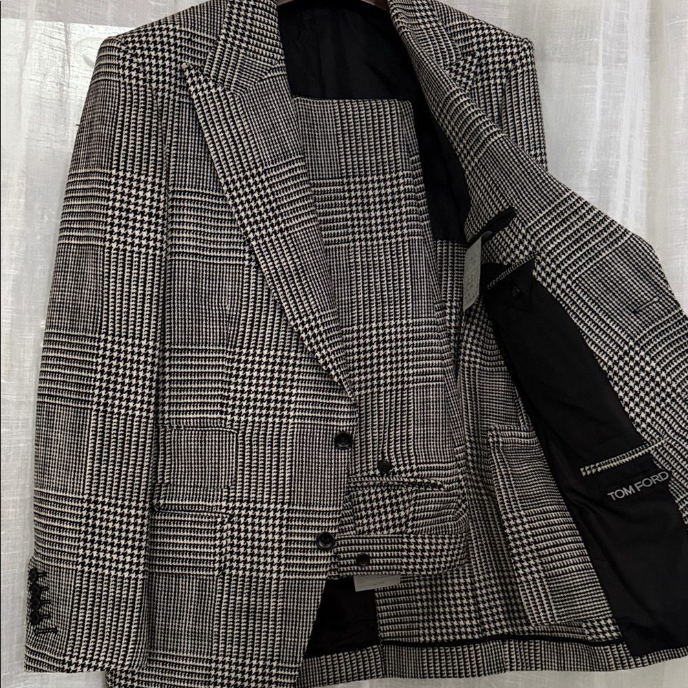 Tom Ford Black and White Plaid Atticus Suit